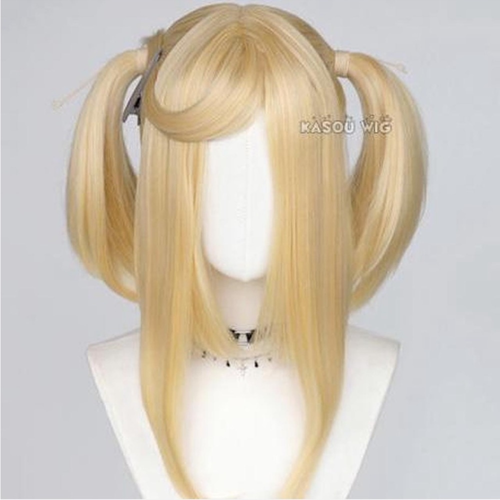 blonde kasou pigtail wig base + 2 pigtail clips